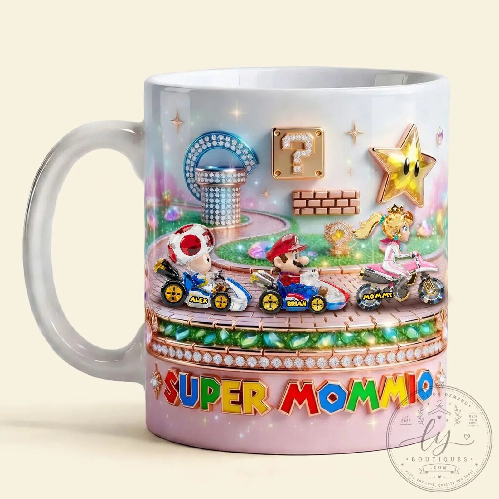 Super Mommio Mario Kart Racing Game Coffee Mug for Mother's Day Gift 9 Super Mommio Mario Kart Racing Game Coffee Mug for Mother