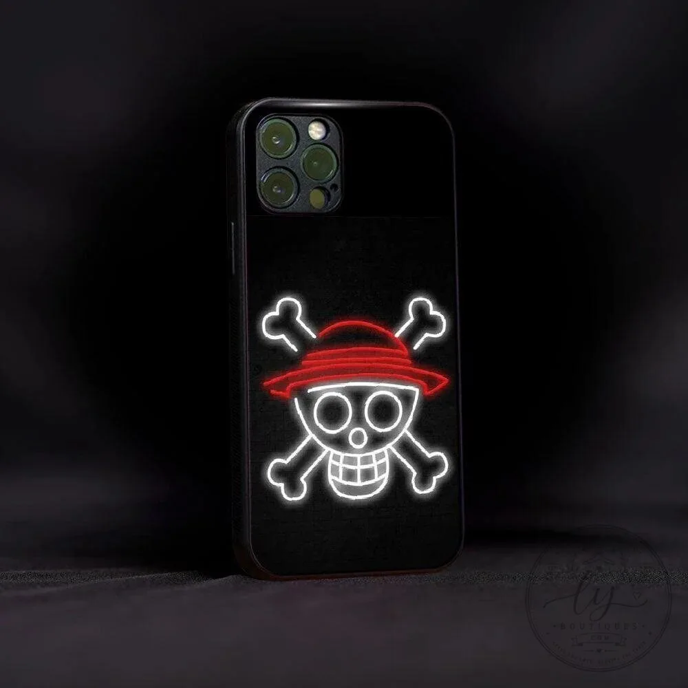 One Piece Straw Hat Pirates Jolly Roger Neon Glow Phone Case