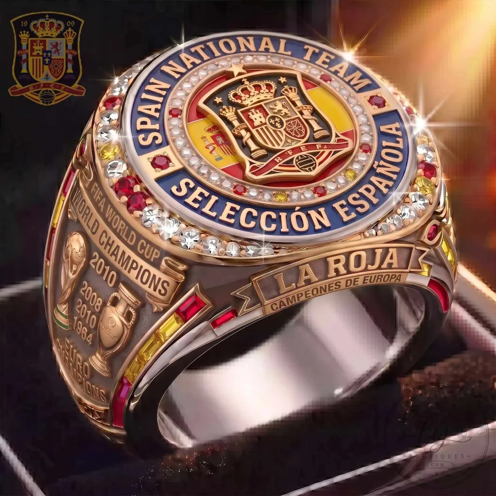 Engraved Round Ring for 2026 World Cup Champions, Spain National Football Team - Limited Edition Engraved Round Ring for 2026 World Cup Champions, Spain National Football Team - Limited Edition