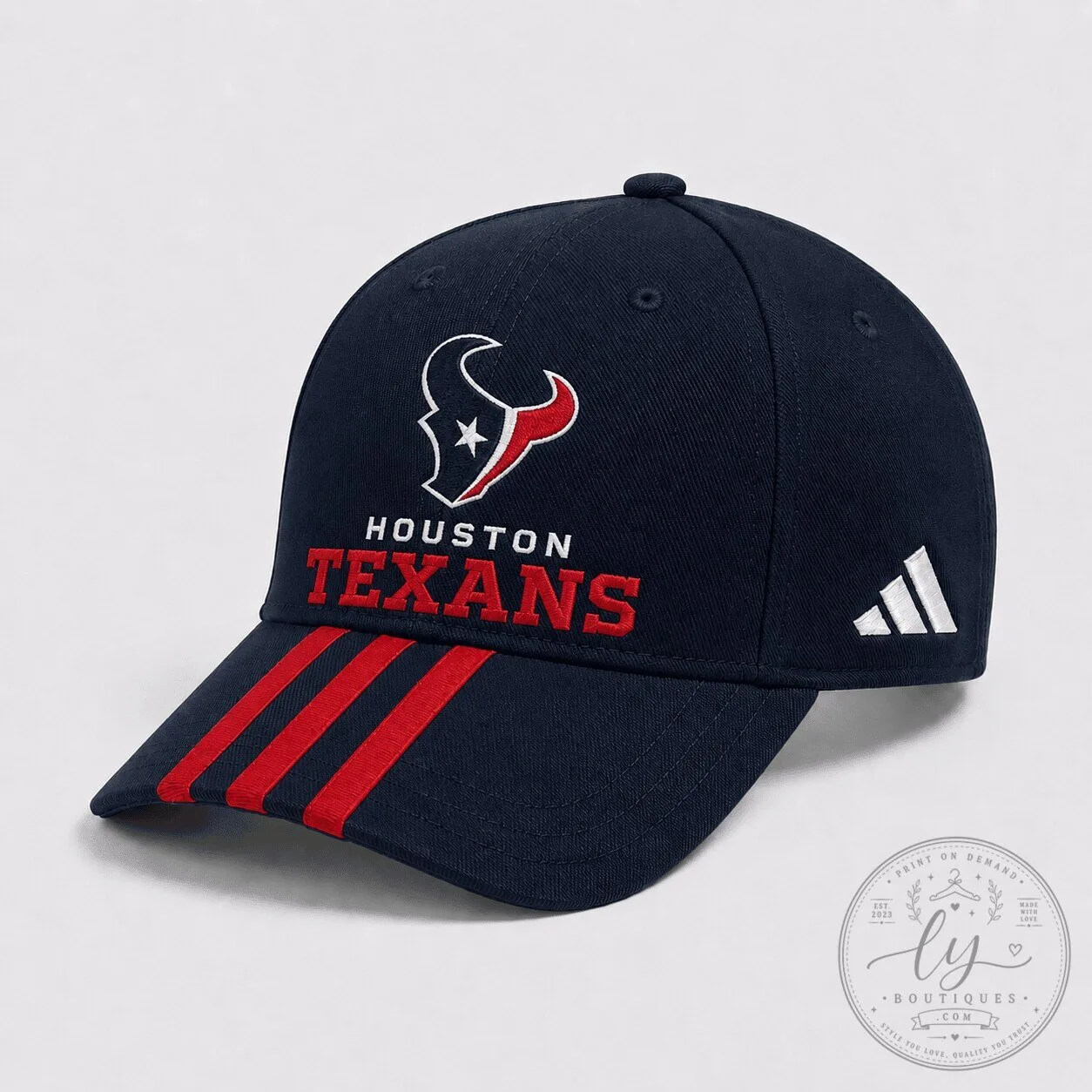 Houston Texans National Football League Adidas Navy Blue Triple Stripe Cap Hat