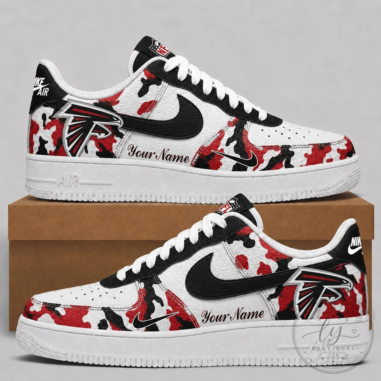 Atlanta Falcons Personalized Camouflage Pattern Team Logo Low Top Shoes