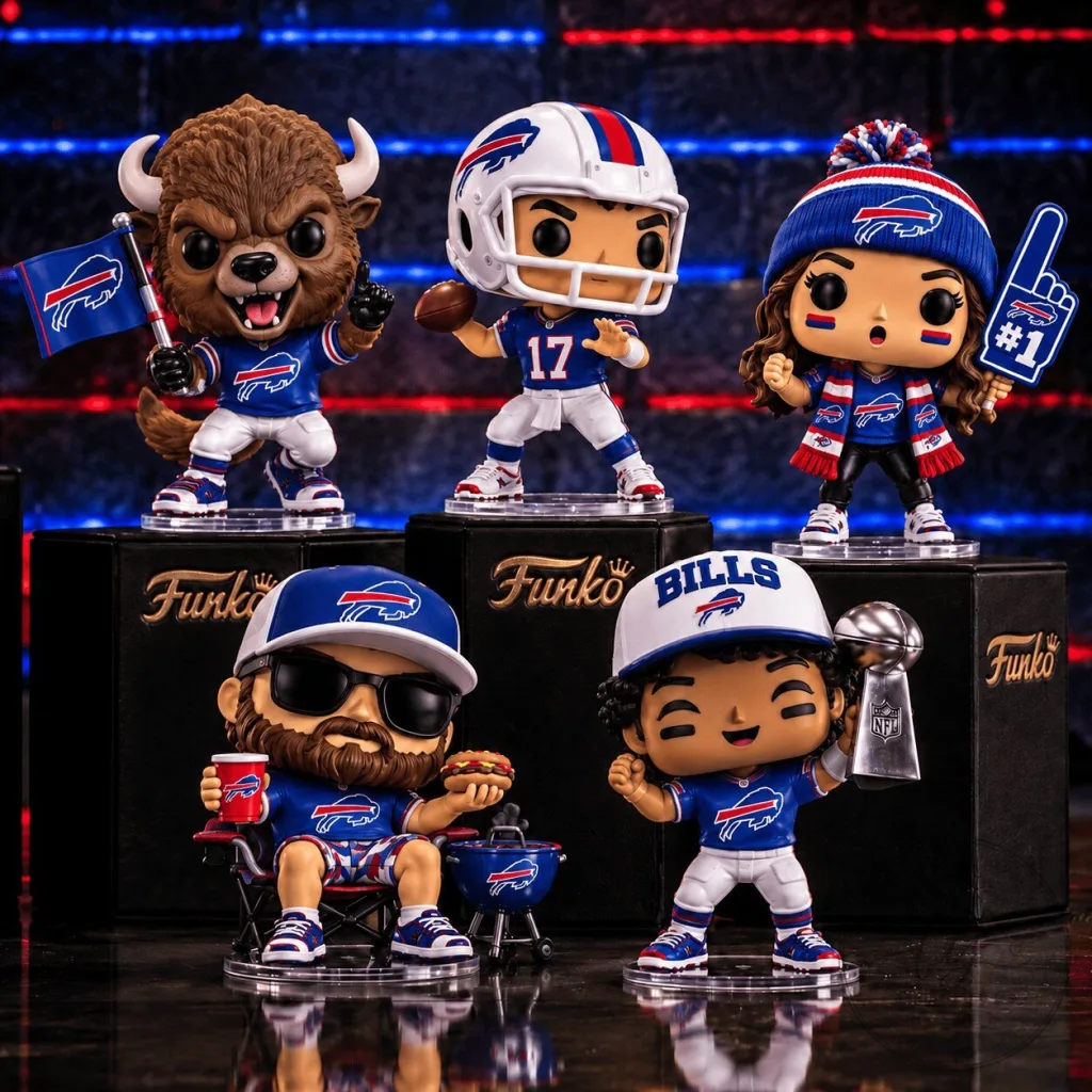 Buffalo Bills NFL Football Team Collectible Funko Pop Figurine Set Buffalo Bills NFL Football Team Collectible Funko Pop Figurine Set