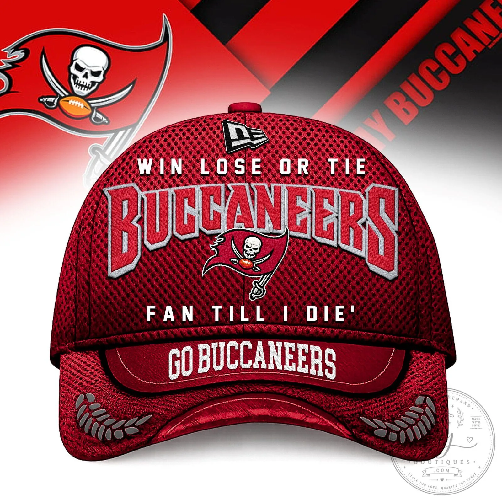 Tampa Bay Buccaneers NFL Football Team Fan Till I Die Red Cap Hat