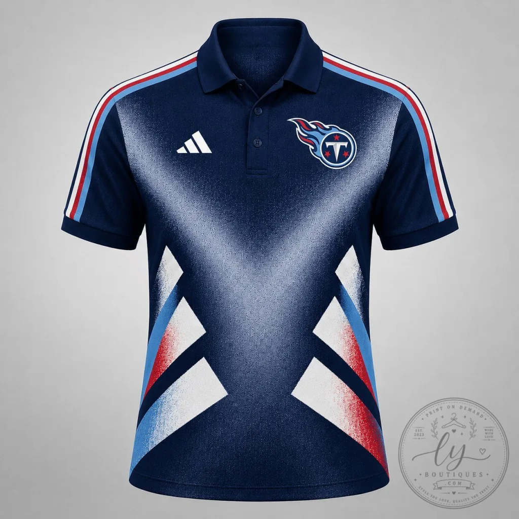 Tennessee Titans National Football League Geometric Pattern Polo Shirt Tennessee Titans National Football League Geometric Pattern Polo Shirt