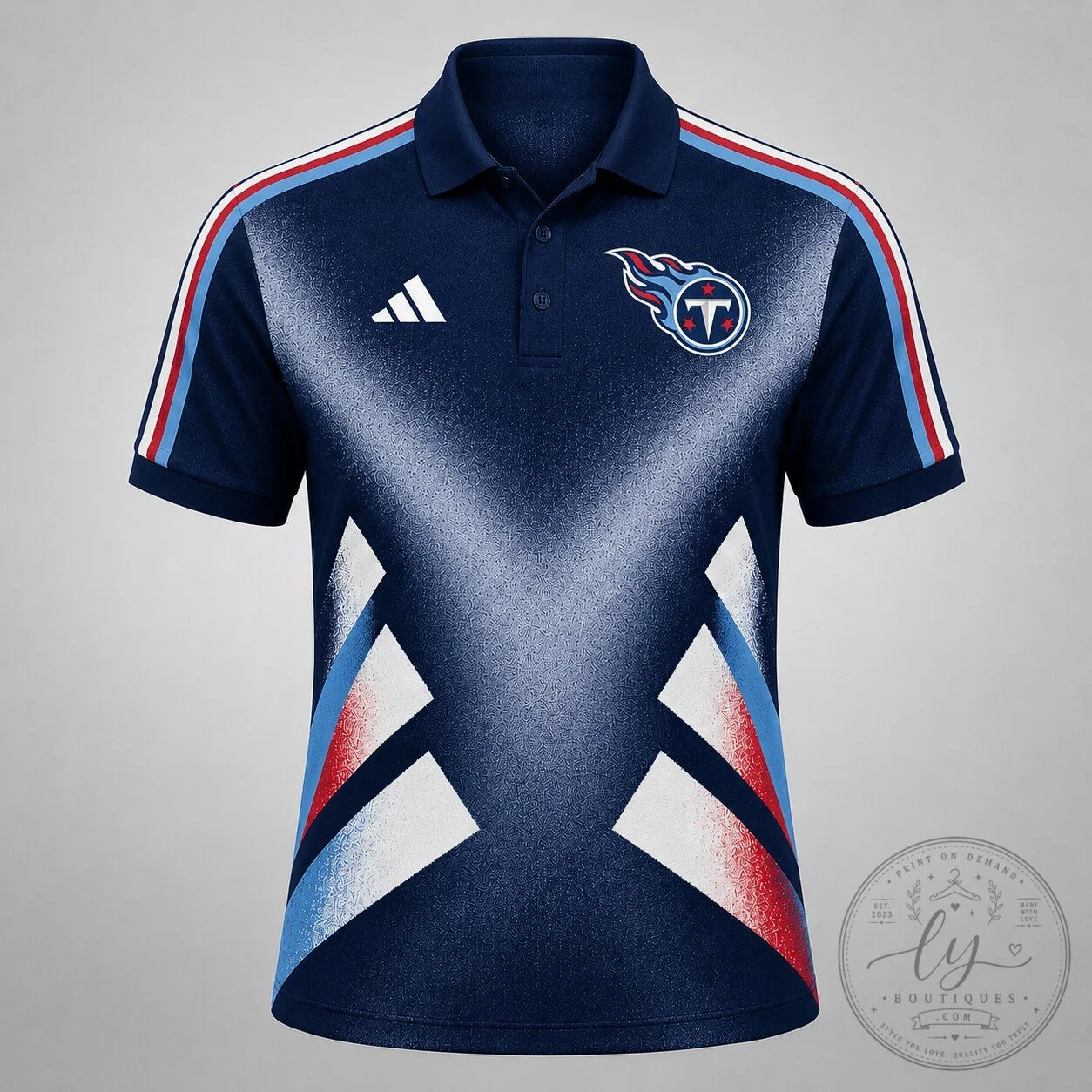 Tennessee Titans National Football League Geometric Pattern Polo Shirt