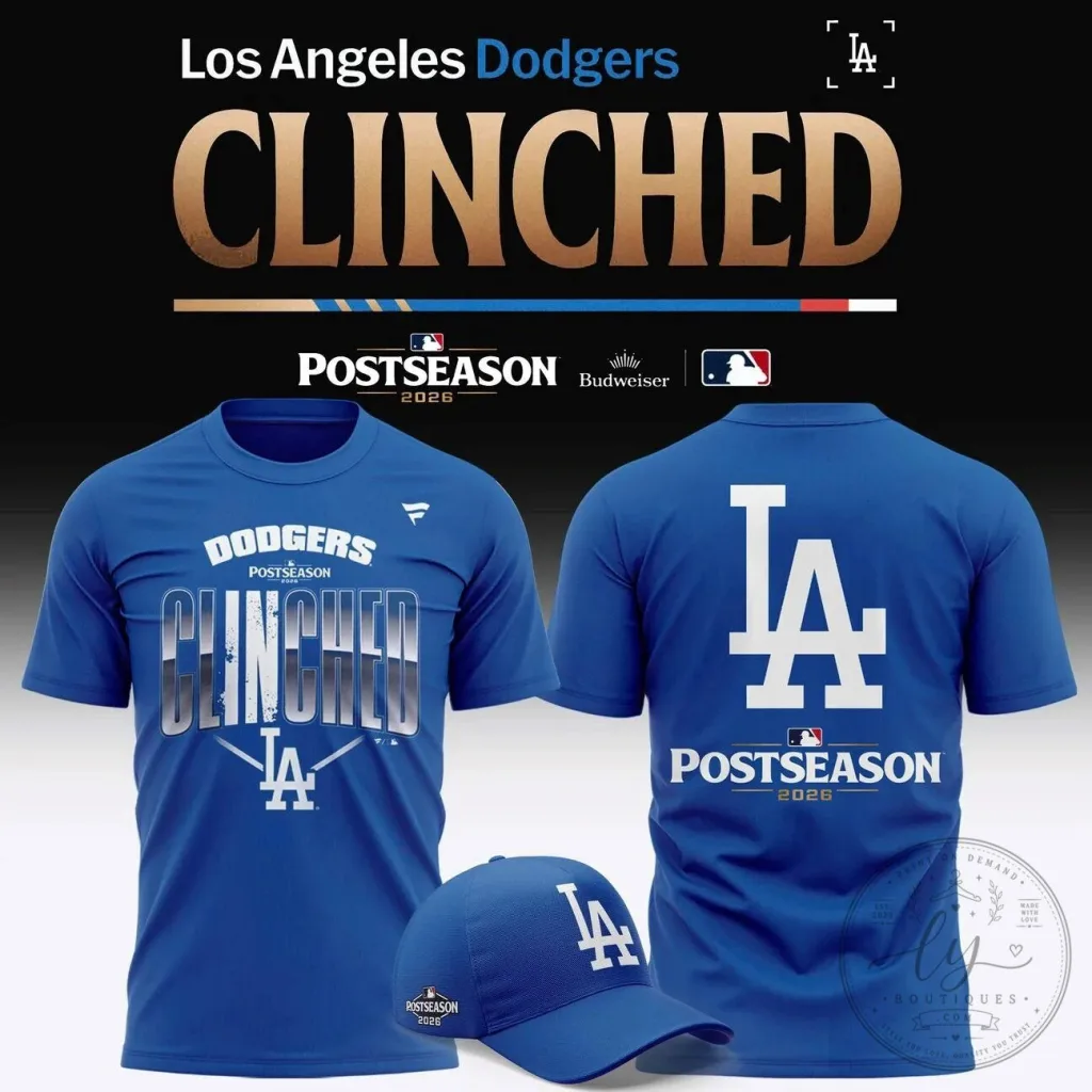 Royal Blue T-Shirt Celebrating Los Angeles Dodgers 2026 Postseason Clinch Royal Blue T-Shirt Celebrating Los Angeles Dodgers 2026 Postseason Clinch