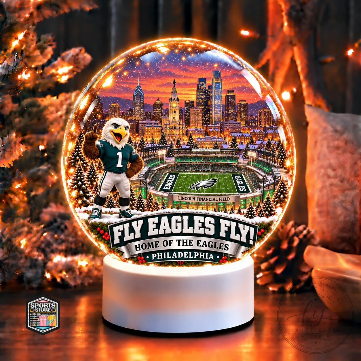 Philadelphia Eagles Lincoln Financial Field Light-Up Snow Globe