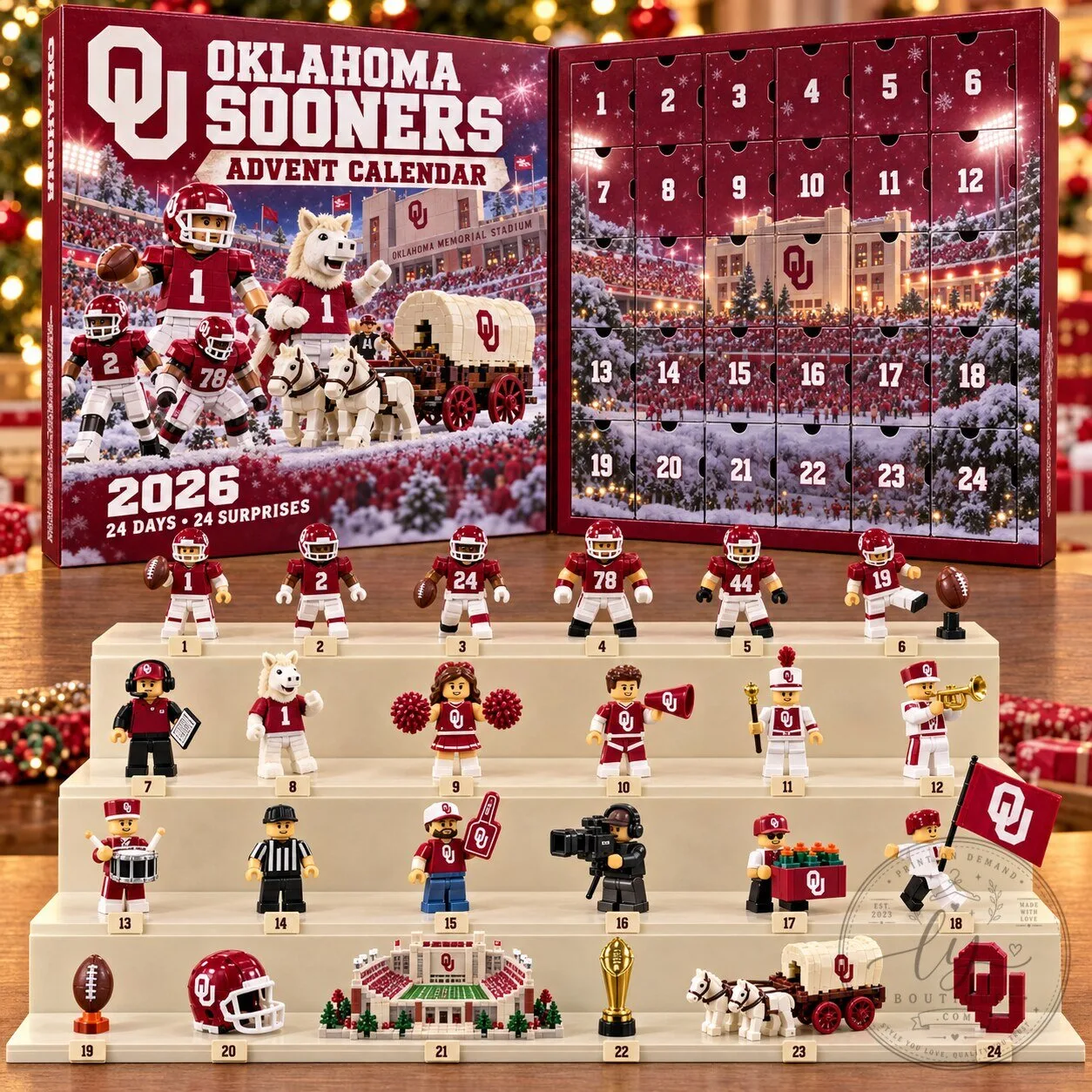 Oklahoma Sooners Football Team 2026 Christmas Holiday Advent Calendar