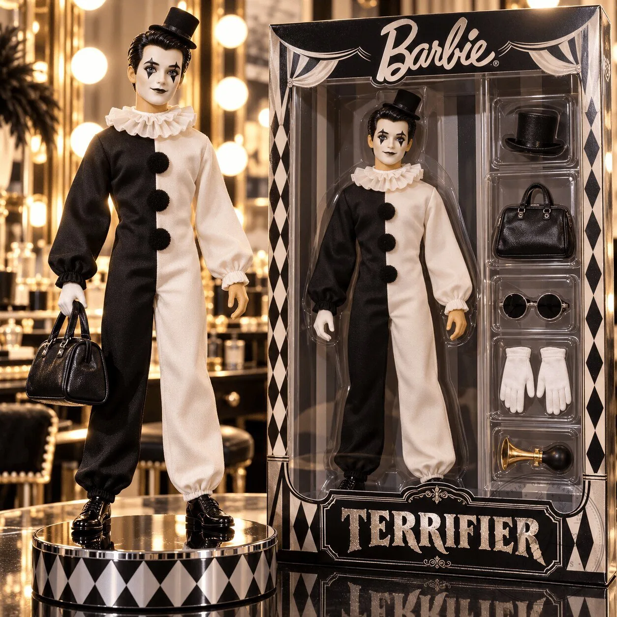 Barbie Terrifier Art the Clown Collector Doll Commemorative Figure