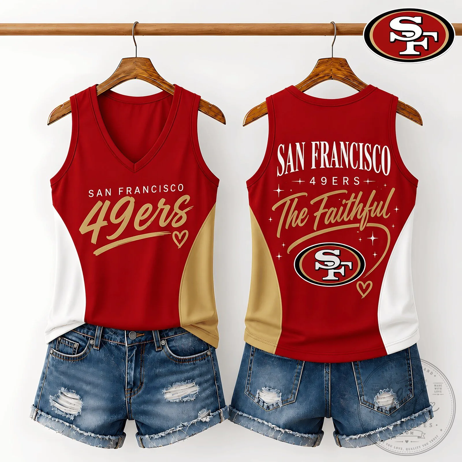 San Francisco 49ers The Faithful Women's V-Neck Tank Top