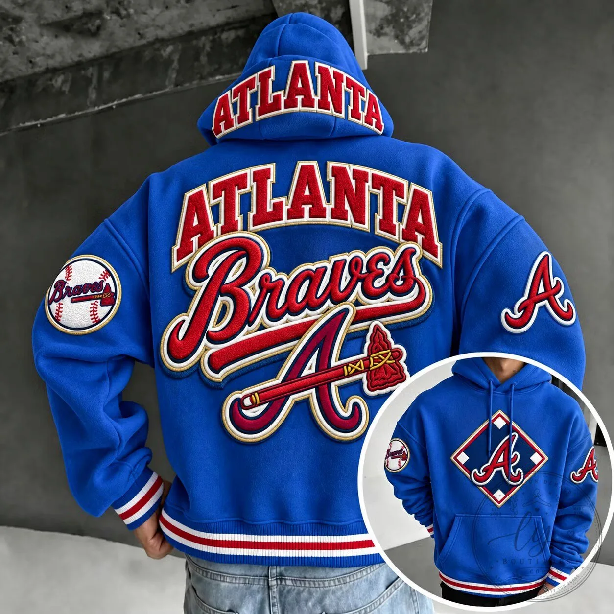 Atlanta Braves Baseball Team Logo Royal Blue Hoodie 1 Atlanta Braves Baseball Team Logo Royal Blue Hoodie