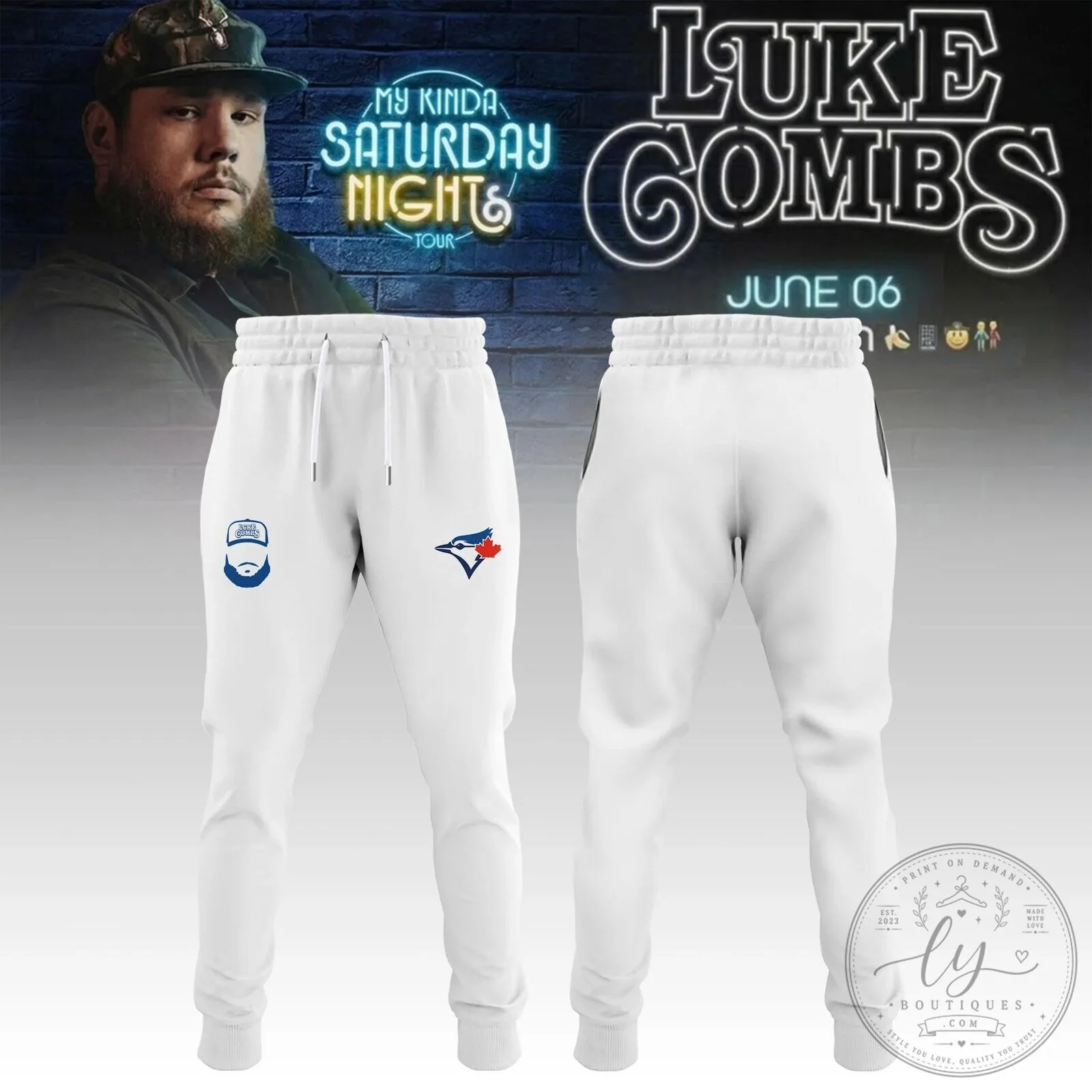 Toronto Blue Jays Luke Combs My Kinda Saturday Night Tour 2026 Concert T-Shirt 9 Toronto Blue Jays Luke Combs My Kinda Saturday Night Tour 2026 Concert T-Shirt