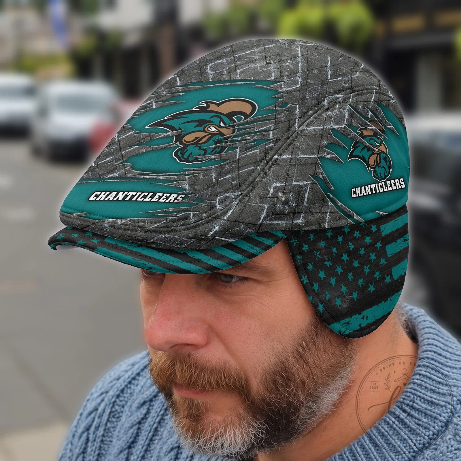 Coastal Carolina Chanticleers NCAA Flat Cap with Foldable Ear Flaps