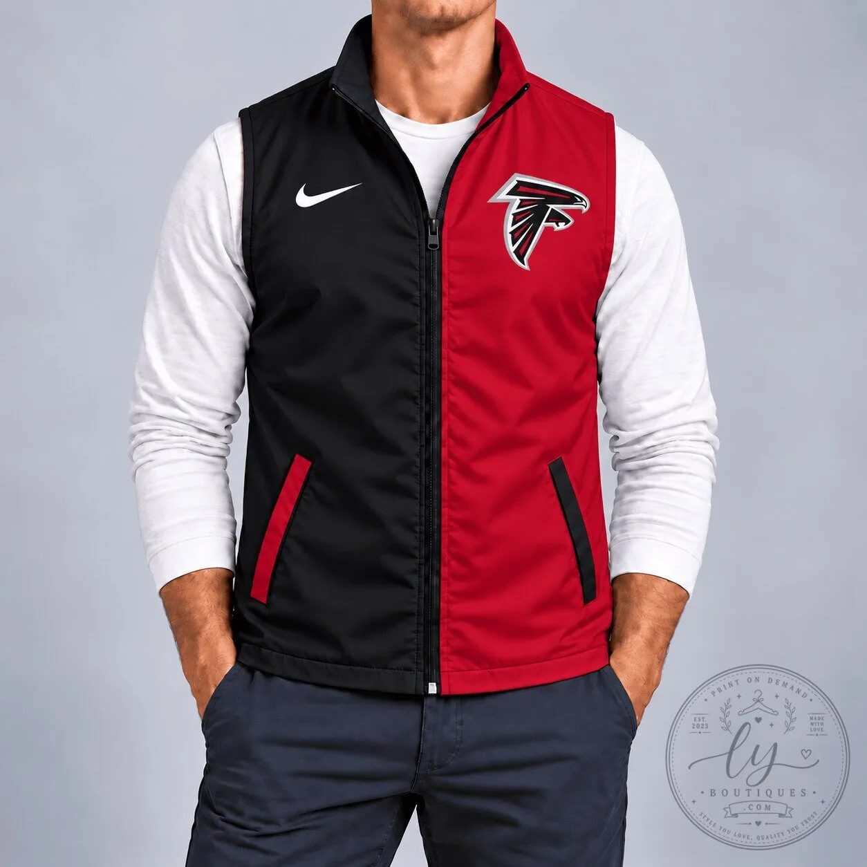 Atlanta Falcons Nike NFL Game Day Sleeveless Zip-Up Sports Windbreaker Vest