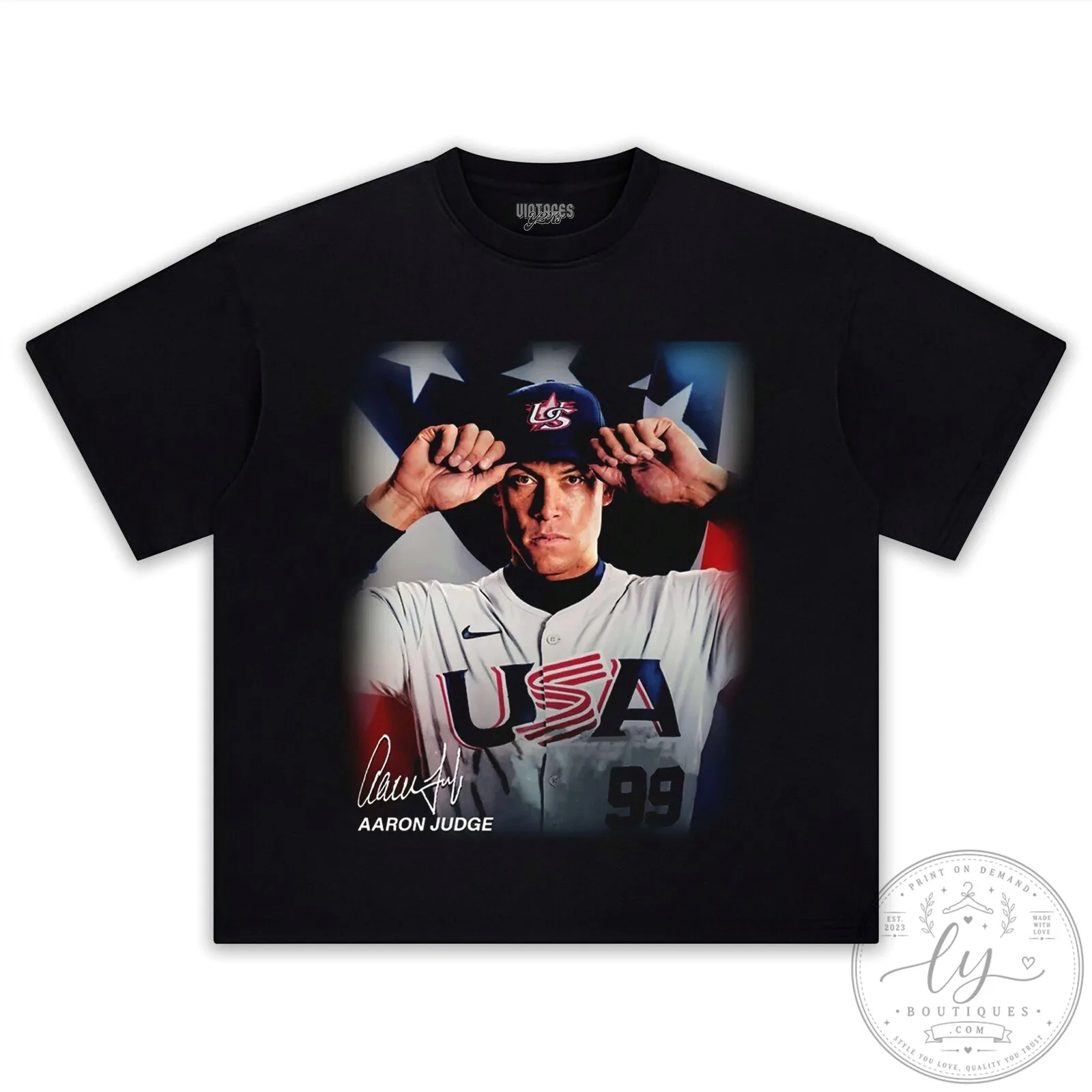 Aaron Judge USA Baseball Number 99 Black Graphic T-Shirt 25 Aaron Judge USA Baseball Number 99 Black Graphic T-Shirt