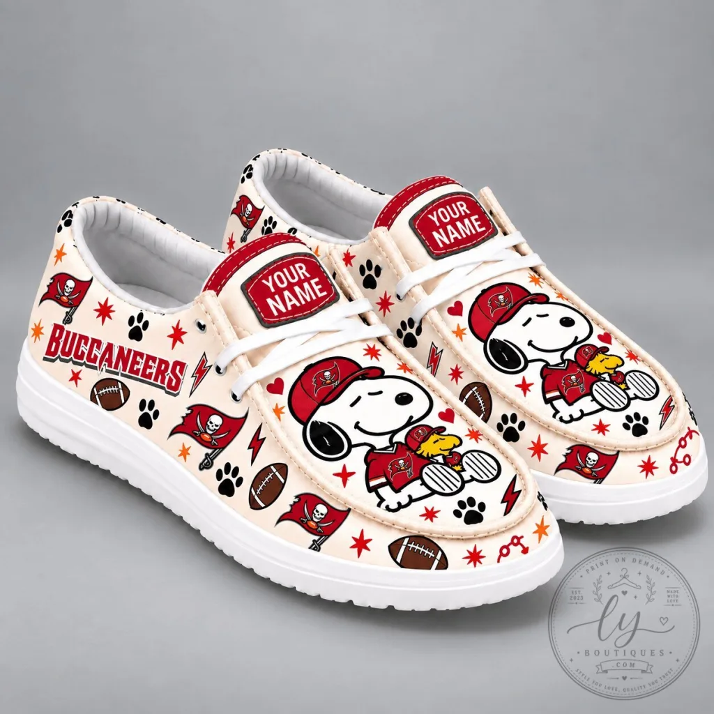 Tampa Bay Buccaneers Snoopy Peanuts Personalized Custom Shoes Tampa Bay Buccaneers Snoopy Peanuts Personalized Custom Shoes