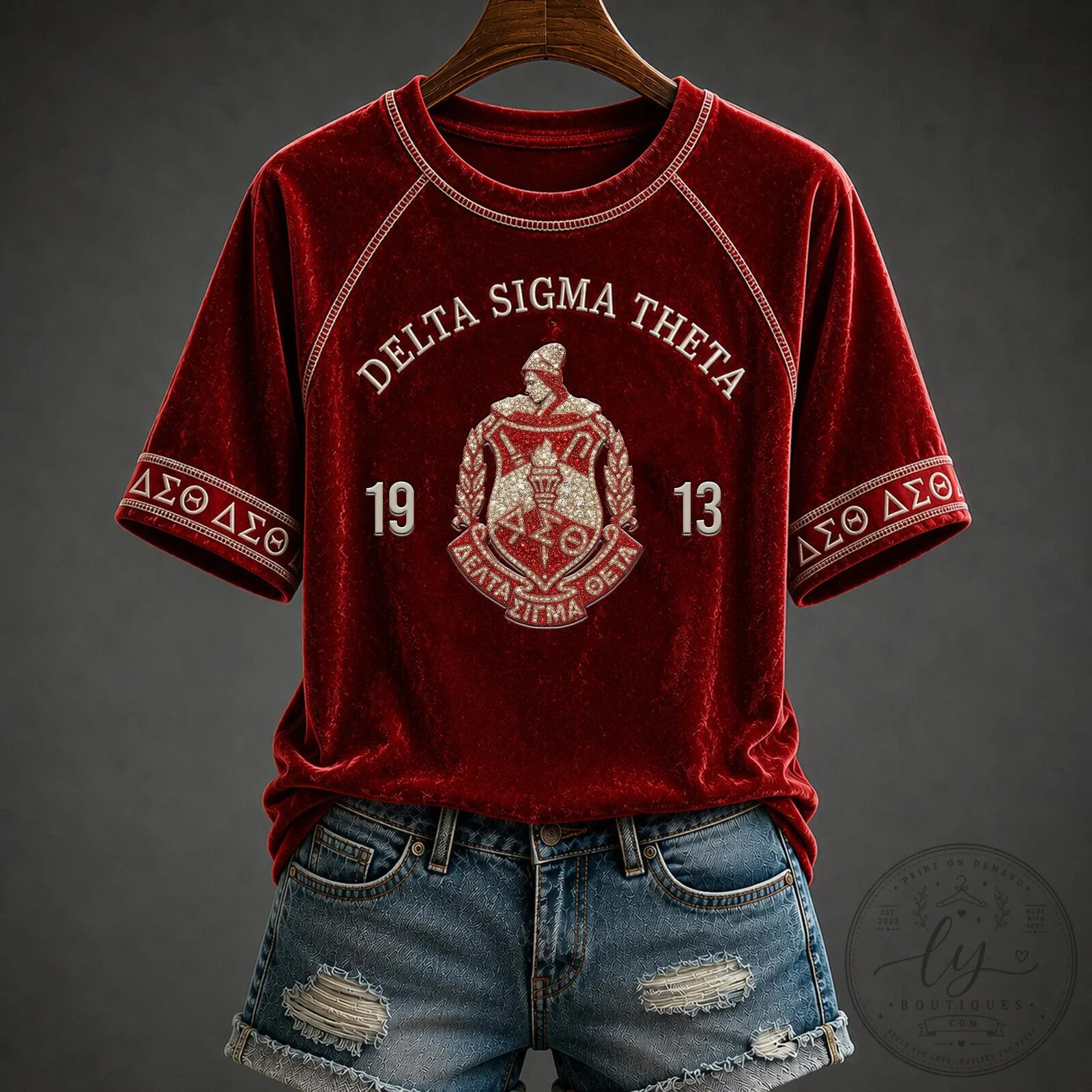 Delta Sigma Theta Sorority Incorporated Red Velvet Short Sleeve T-Shirt 5 Delta Sigma Theta Sorority Incorporated Red Velvet Short Sleeve T-Shirt