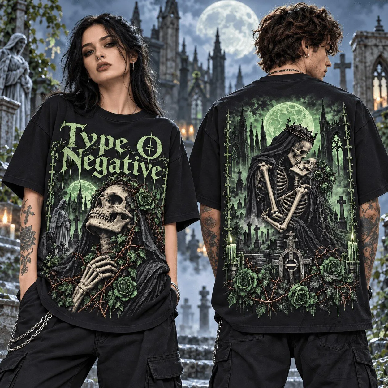 Type O Negative Gothic Cemetery Romance Band T-Shirt