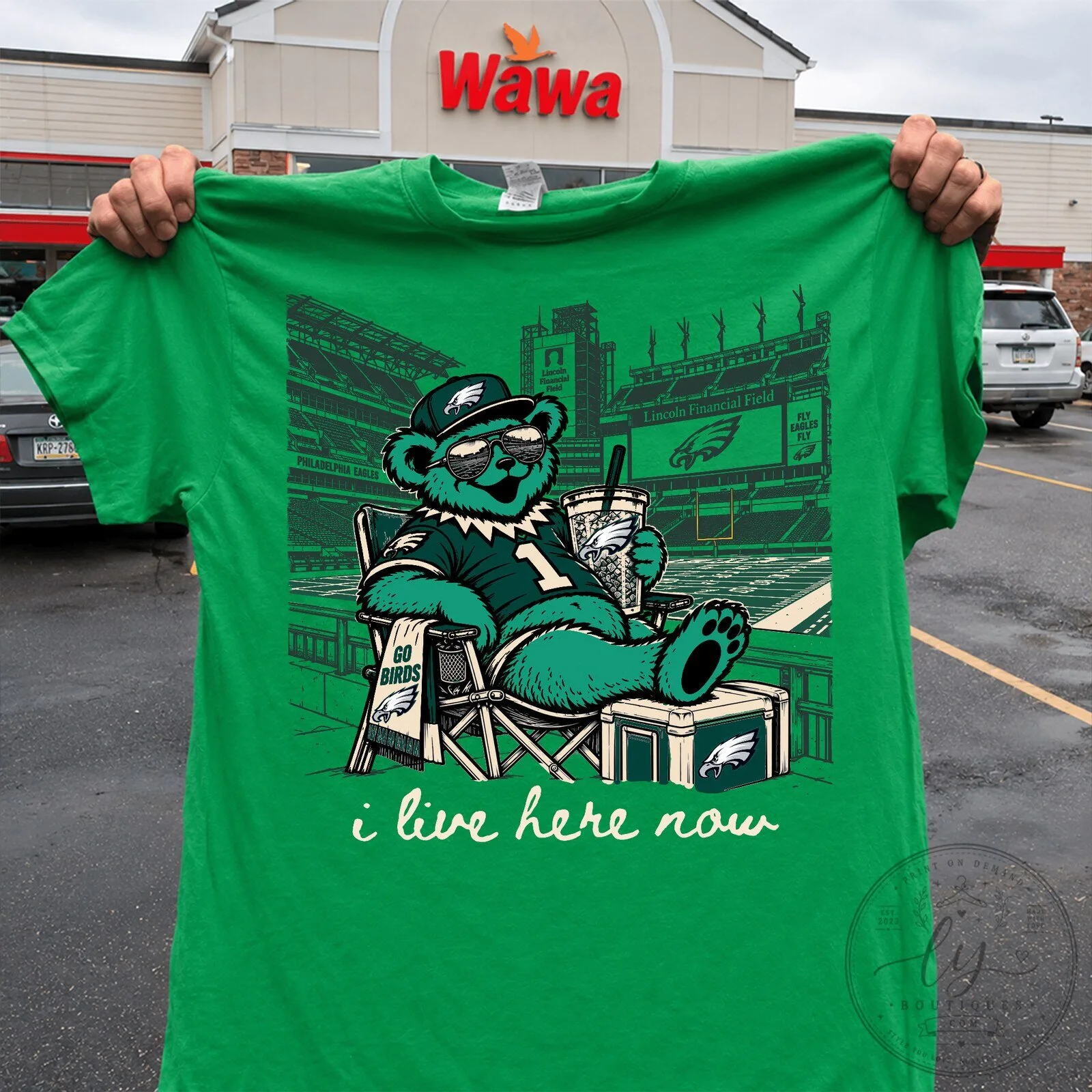 Here We Go Eagles Grateful Dead Dancing Bear Lincoln Financial Field T-Shirt 5 Here We Go Eagles Grateful Dead Dancing Bear Lincoln Financial Field T-Shirt