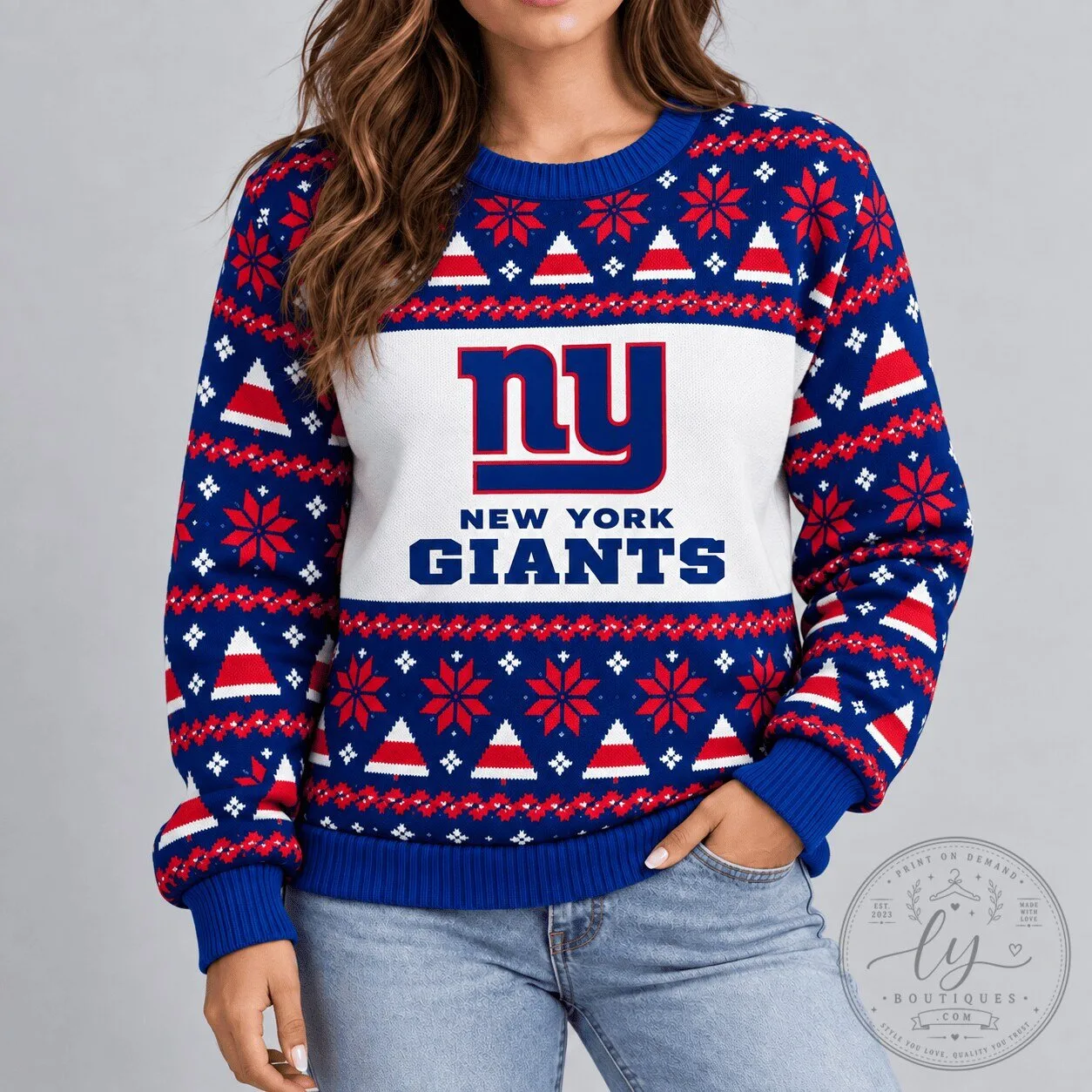 New York Giants NFL Football Team Ugly Christmas Sweater for Women