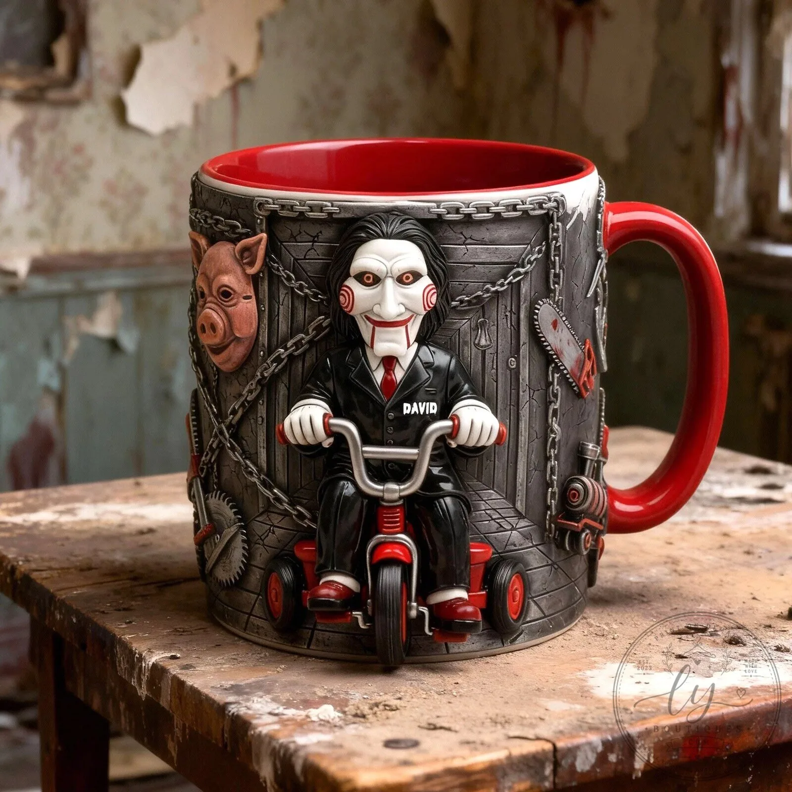 Jigsaw Billy Puppet Saw Movie Horror Film 3D Sculpted Coffee Mug 9 Jigsaw Billy Puppet Saw Movie Horror Film 3D Sculpted Coffee Mug