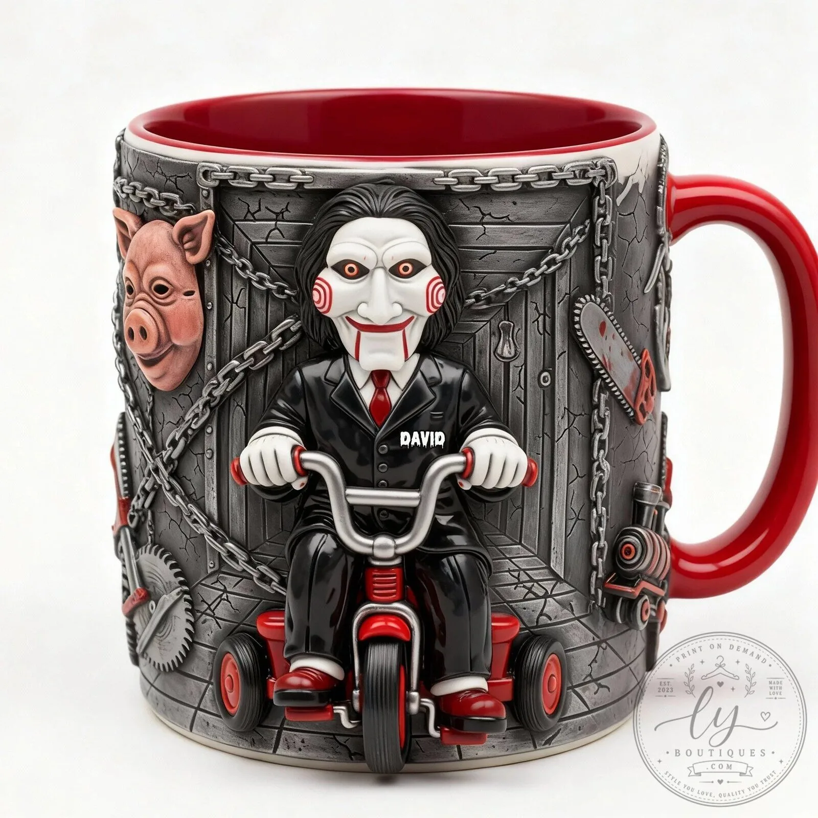 Jigsaw Billy Puppet Saw Movie Horror Film 3D Sculpted Coffee Mug 11 Jigsaw Billy Puppet Saw Movie Horror Film 3D Sculpted Coffee Mug