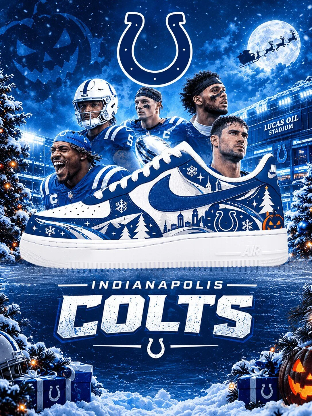 Indianapolis Colts Football Team Custom Air Style Shoes