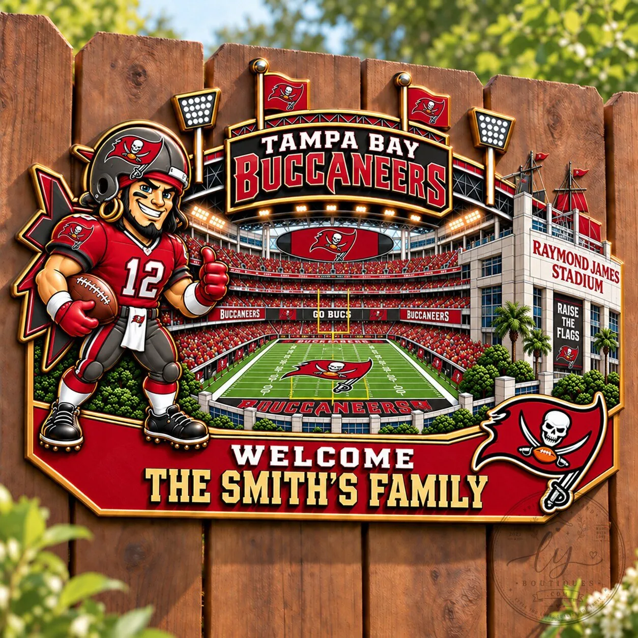 Tampa Bay Buccaneers NFL Welcome The Smith's Family Custom Metal Plaque