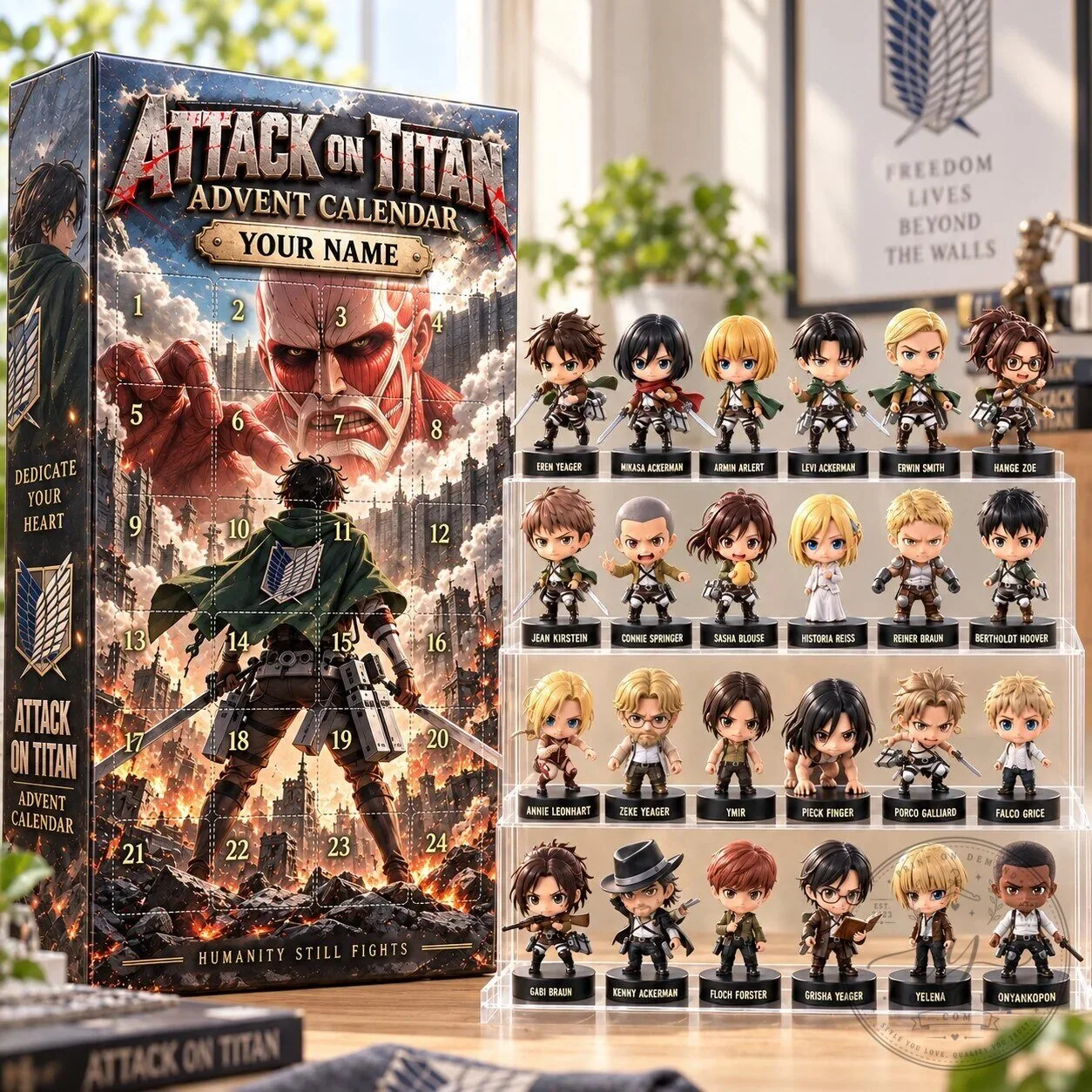Attack on Titan Advent Calendar with 24 Collectible Character Figurines