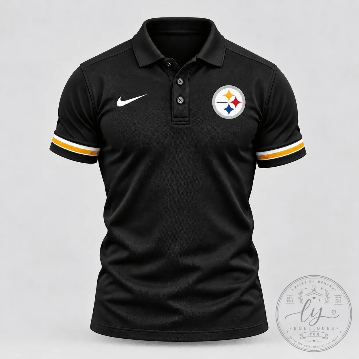 Pittsburgh Steelers National Football League Black Performance Polo Shirt
