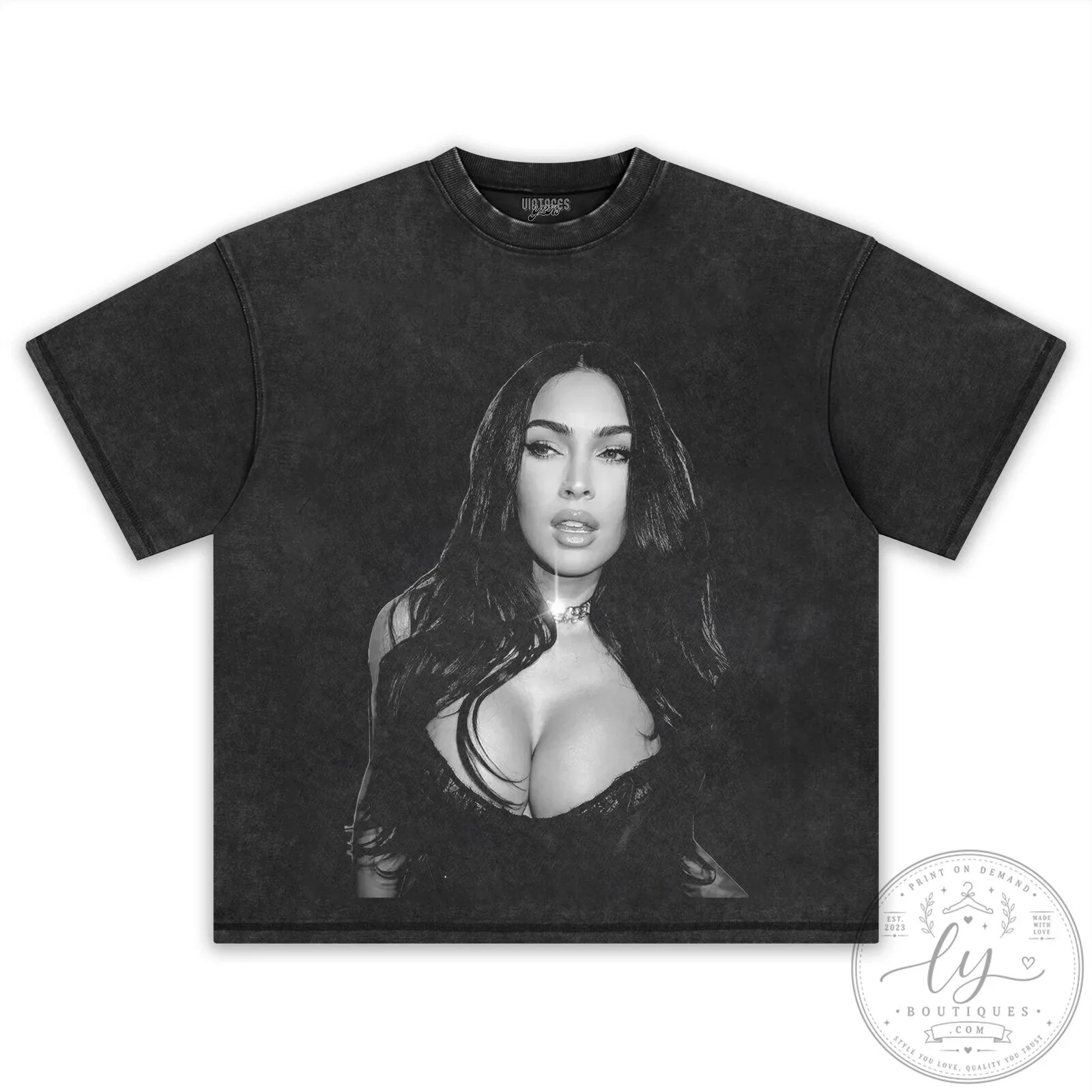 Megan Fox Iconic Black and White Portrait Graphic T-Shirt 13 Megan Fox Iconic Black and White Portrait Graphic T-Shirt
