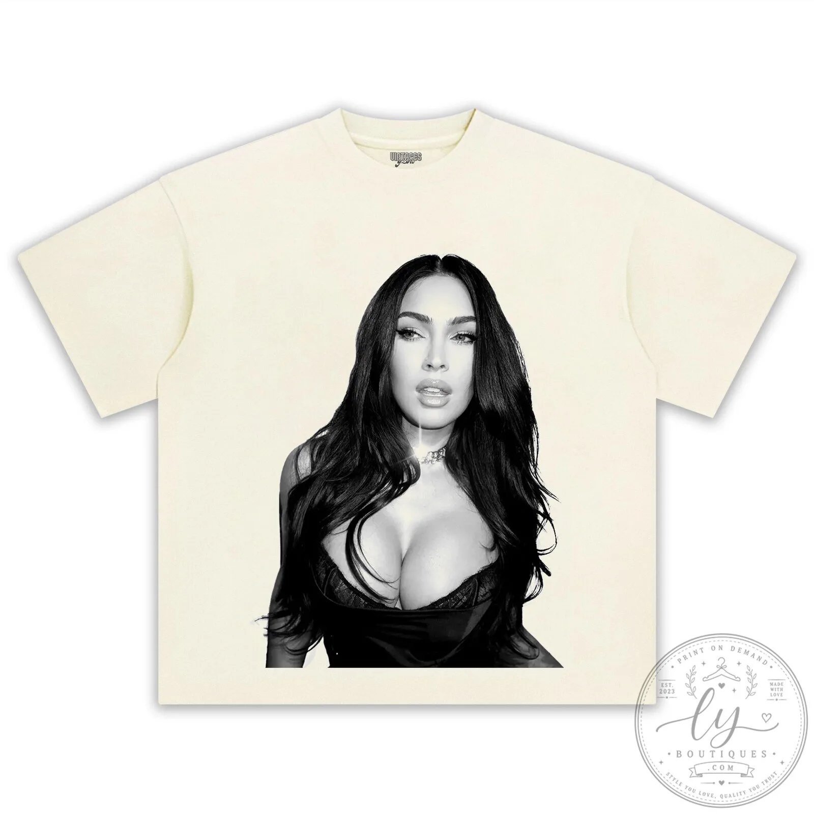 Megan Fox Iconic Black and White Portrait Graphic T-Shirt 15 Megan Fox Iconic Black and White Portrait Graphic T-Shirt