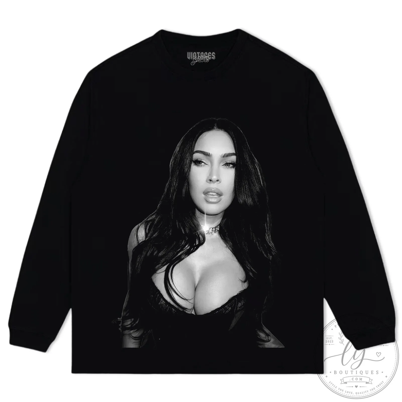Megan Fox Iconic Black and White Portrait Graphic T-Shirt 16 Megan Fox Iconic Black and White Portrait Graphic T-Shirt
