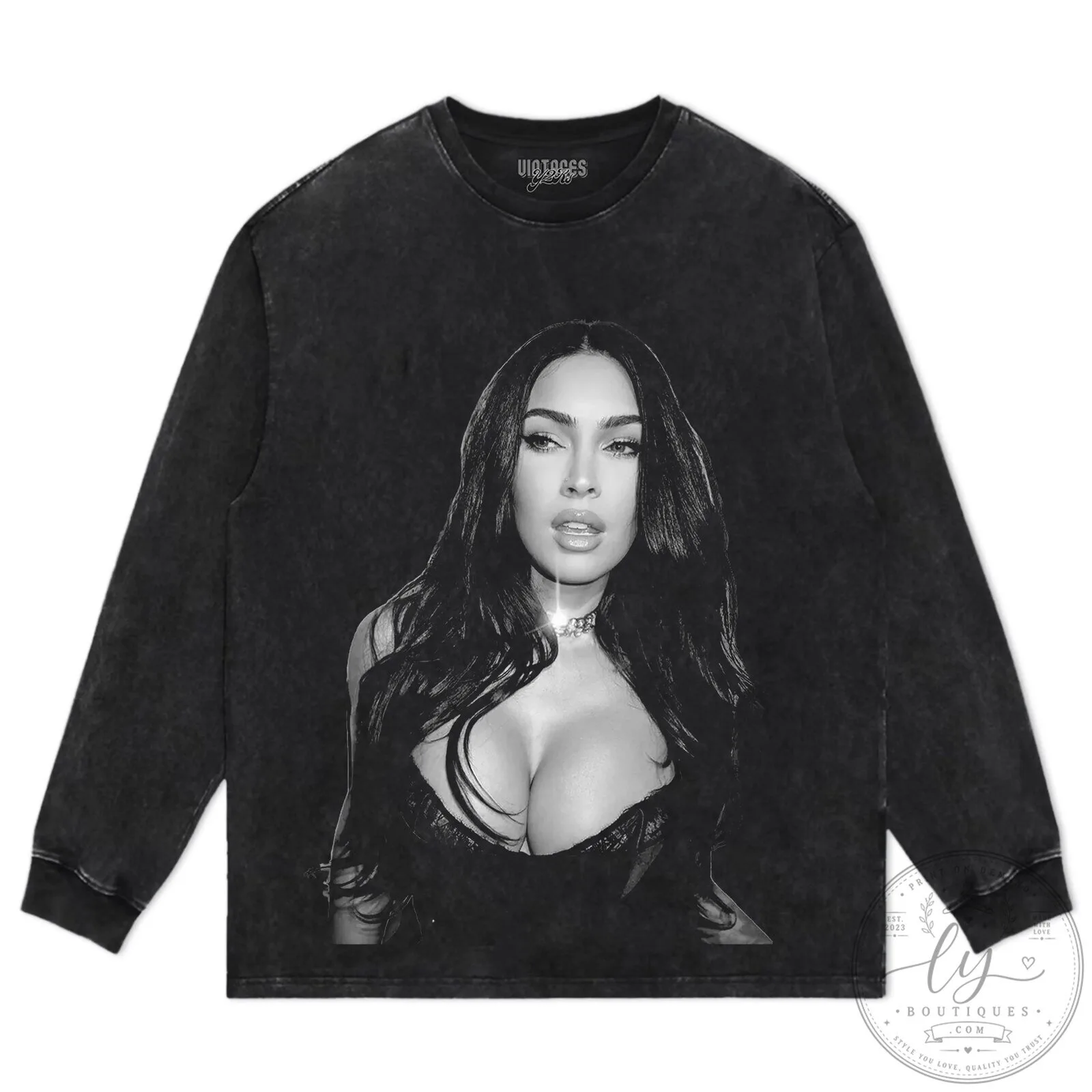 Megan Fox Iconic Black and White Portrait Graphic T-Shirt 17 Megan Fox Iconic Black and White Portrait Graphic T-Shirt