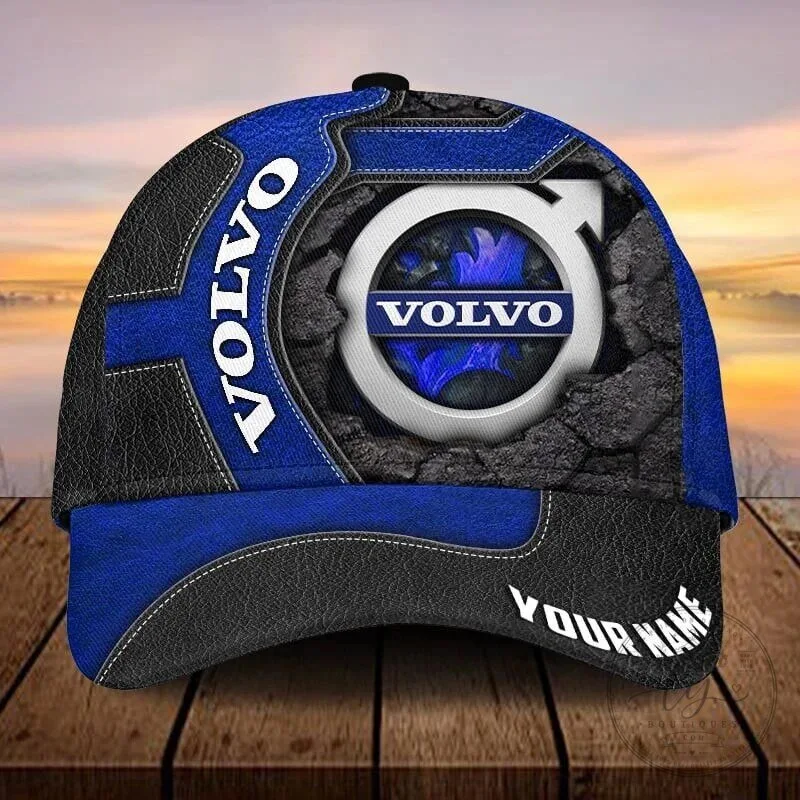 Volvo Car Brand Blue And Black Custom Name Baseball Cap Hat