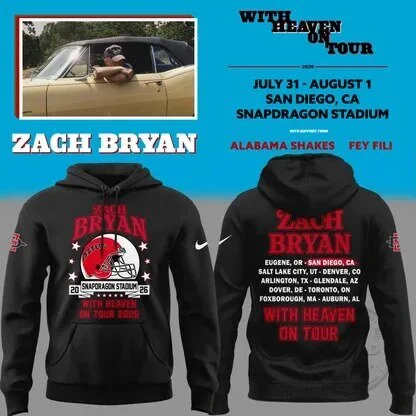 Zach Bryan With Heaven On Tour 2026 Snapdragon Stadium Hoodie 29 Zach Bryan With Heaven On Tour 2026 Snapdragon Stadium Hoodie