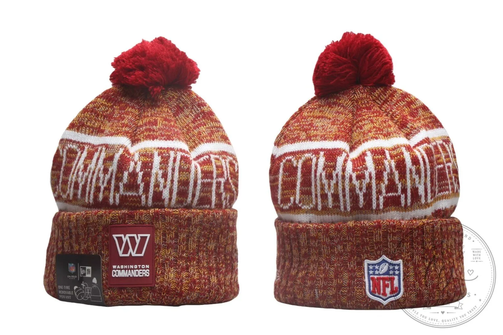 Washington Commanders NFL Knit Pom Beanie Hat