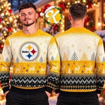 Pittsburgh Steelers Christmas Ugly Sweater Holiday Pullover Sweatshirt 3 Pittsburgh Steelers Christmas Ugly Sweater Holiday Pullover Sweatshirt