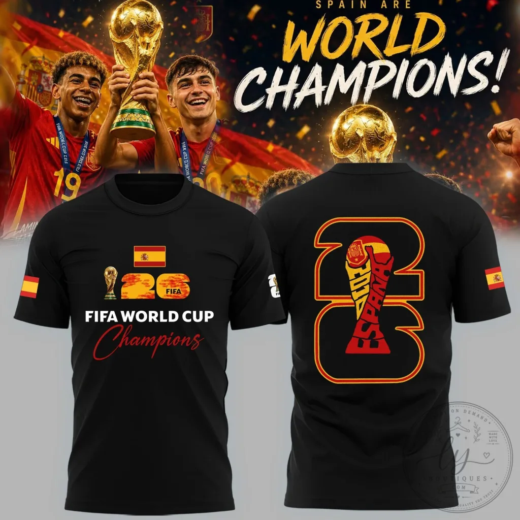 2026 World Cup Champions T-Shirt of the Spain National Football Team 1 2026 World Cup Champions T-Shirt of the Spain National Football Team