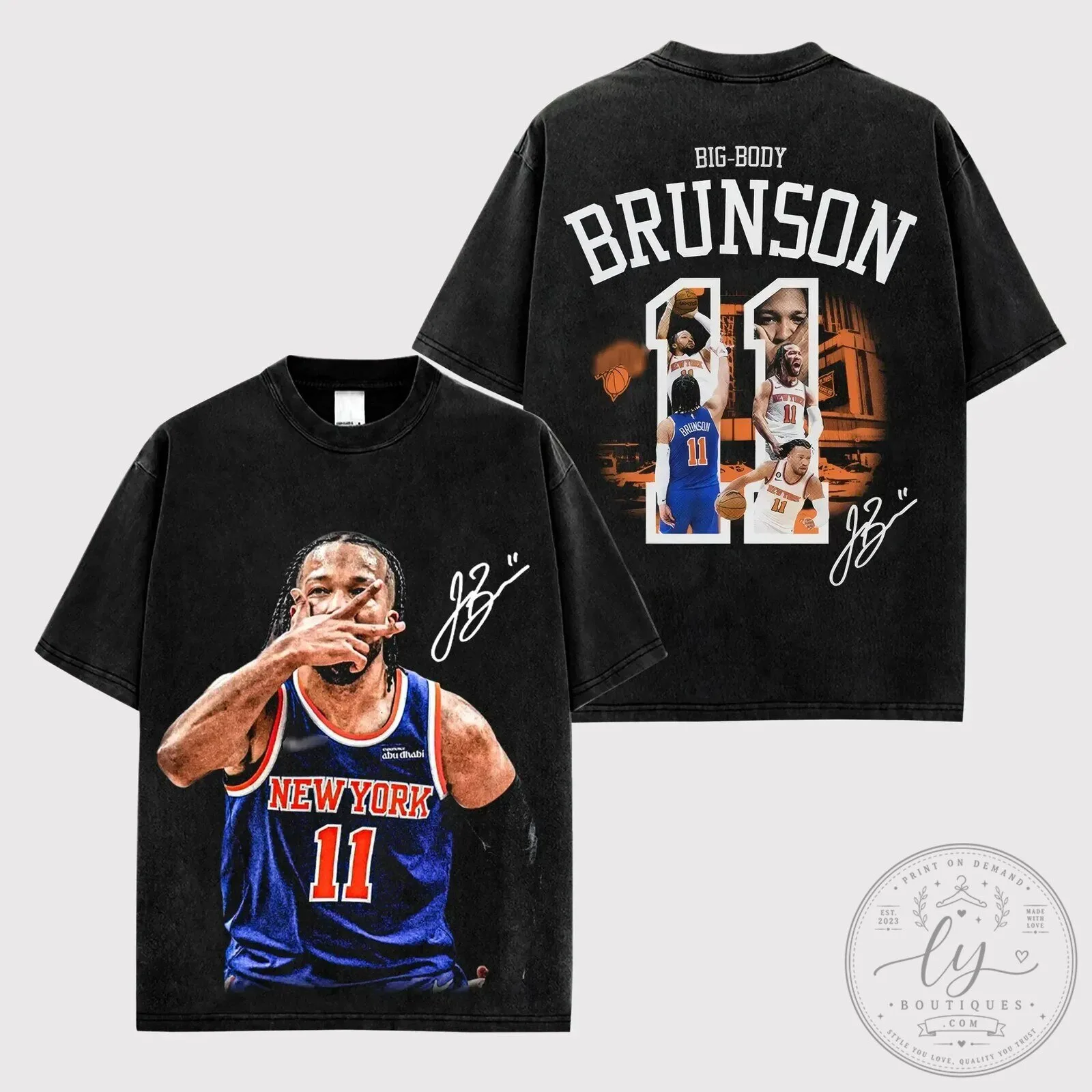 Jalen Brunson New York Knicks Basketball Player Vintage Style T-Shirt