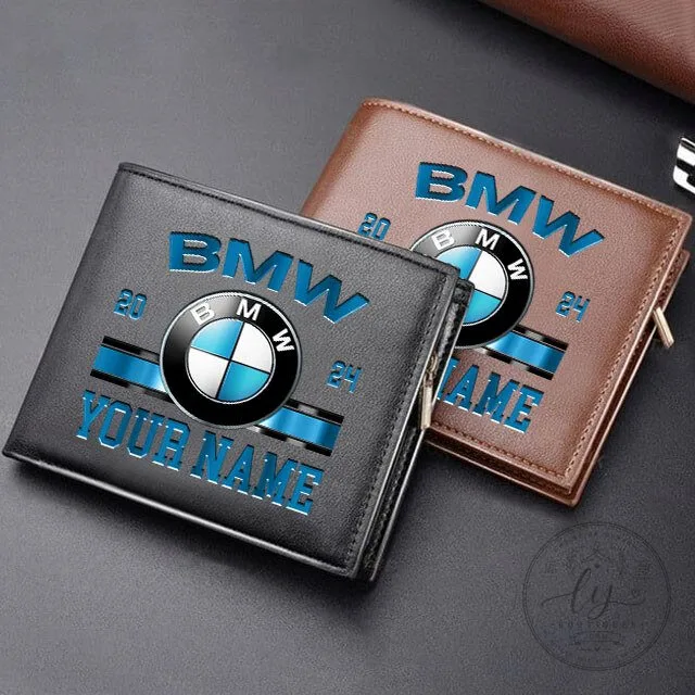 Personalized BMW Car Logo Black Leather Wallet 54 Personalized BMW Car Logo Black Leather Wallet