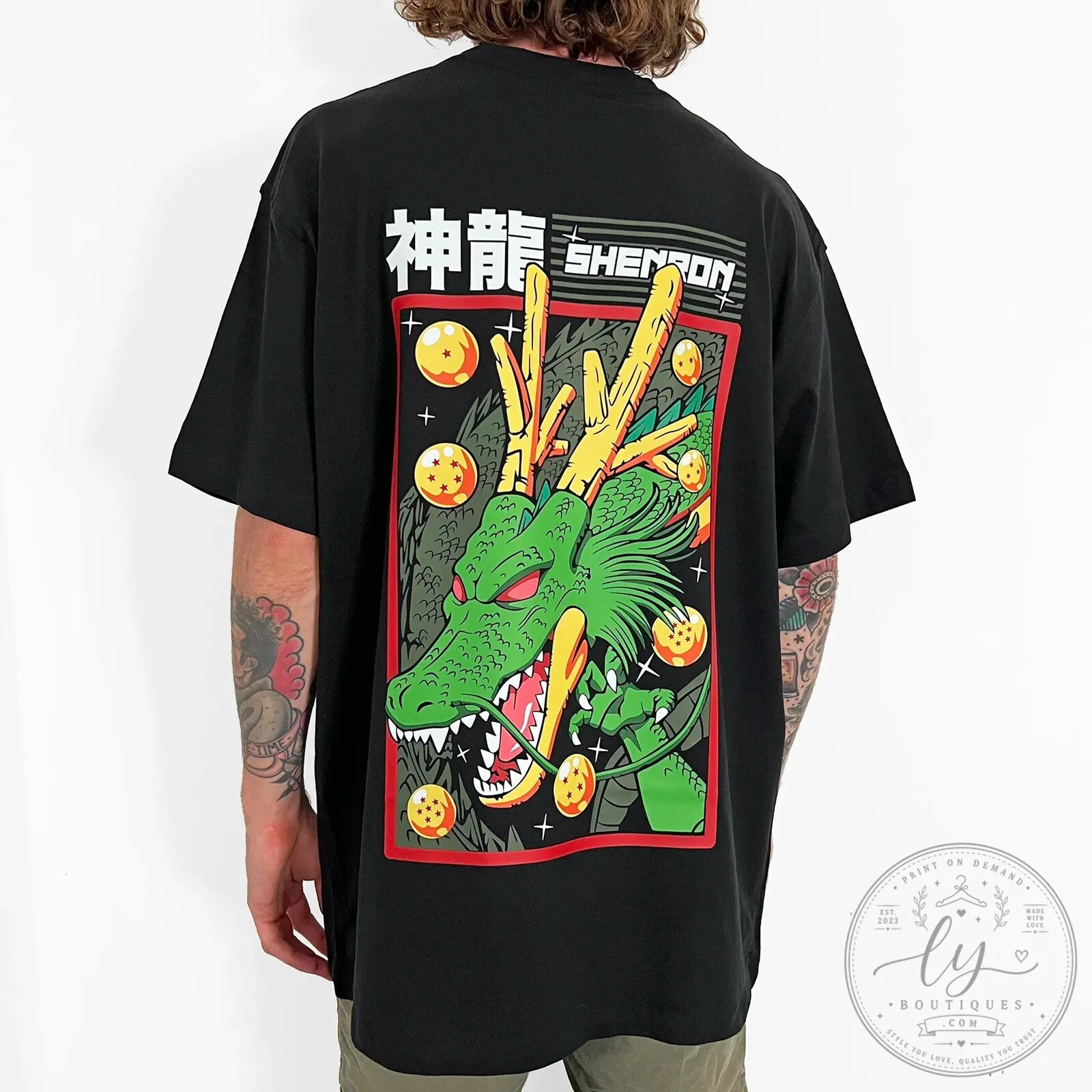 Dragon Ball Z Shenron Anime Graphic Streetwear Black T-Shirt