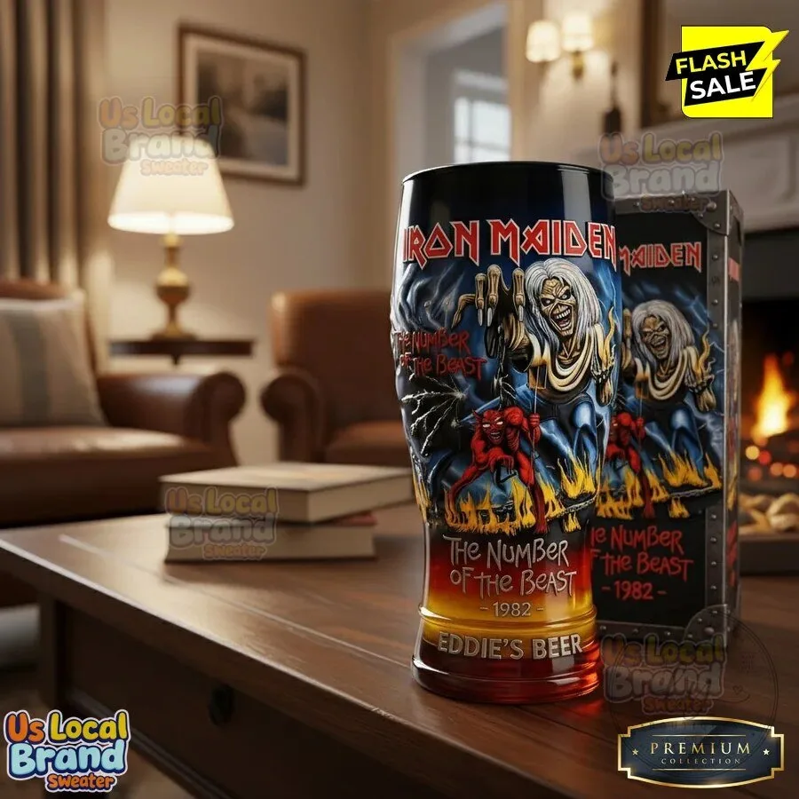 Iron Maiden The Number of the Beast Album Art Drinking Glass 47 Iron Maiden The Number of the Beast Album Art Drinking Glass