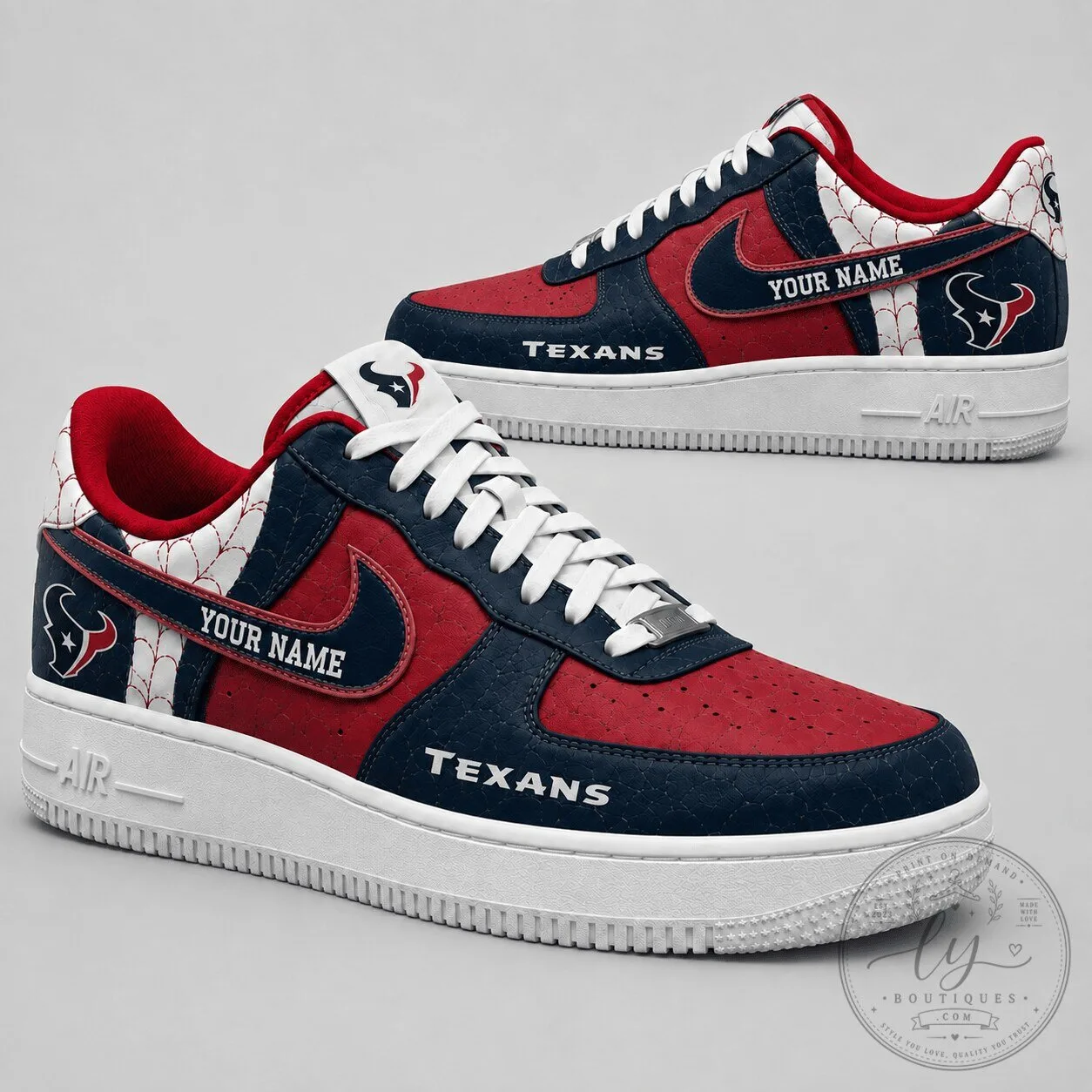 Houston Texans Personalized Low Top Air Force Sneakers for Men and Women 2 Houston Texans Personalized Low Top Air Force Sneakers for Men and Women
