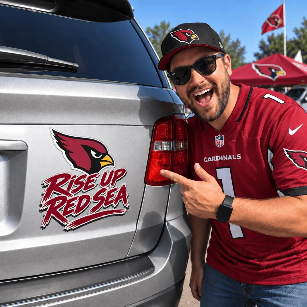 Arizona Cardinals Rise Up Red Sea Slogan Car Decal Sticker Arizona Cardinals Rise Up Red Sea Slogan Car Decal Sticker