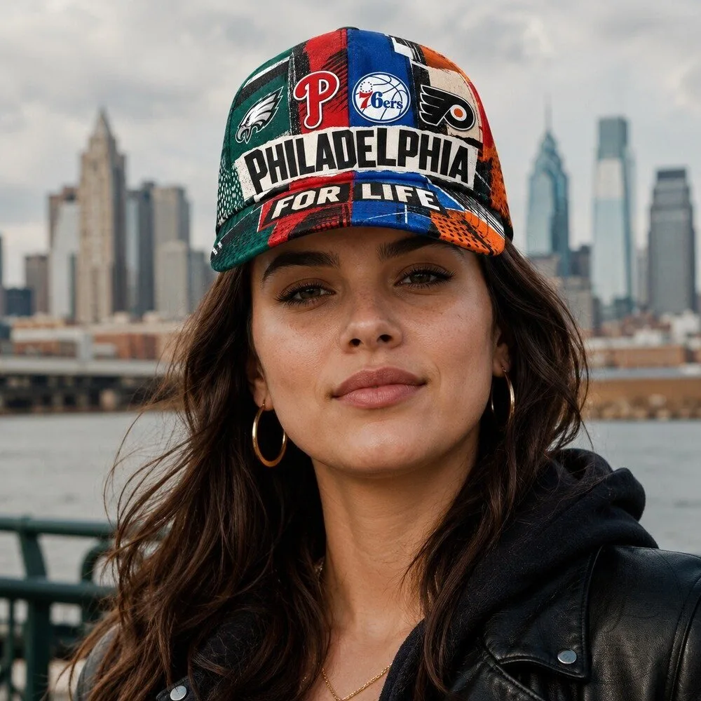 Philadelphia Sports Teams For Life Torn Paper Collage Baseball Cap Hat 19 Philadelphia Sports Teams For Life Torn Paper Collage Baseball Cap Hat
