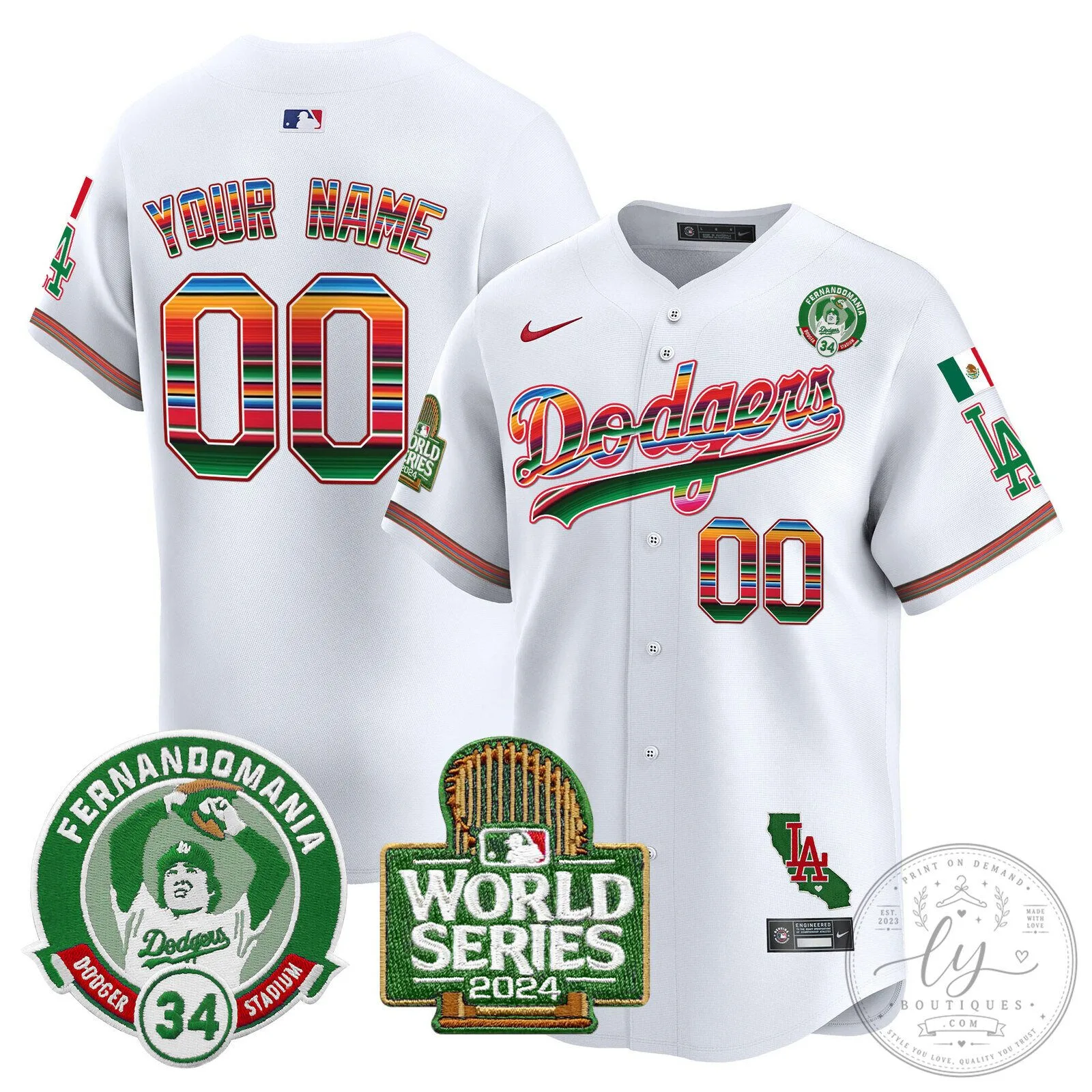 Los Angeles Dodgers Mexico Fernando Valenzuela Custom Baseball Jersey