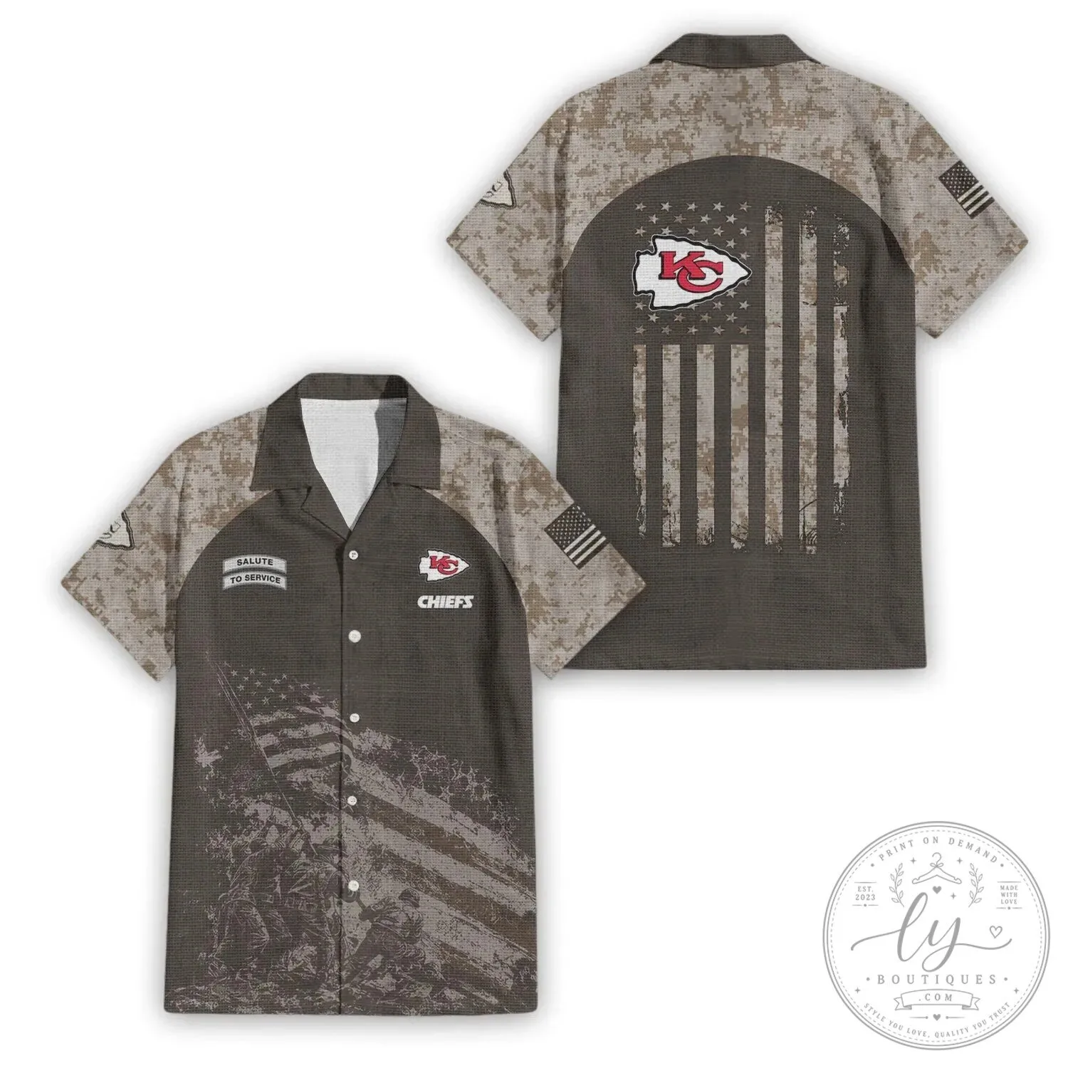 Kansas City Chiefs Salute To Service Hawaiian Shirt