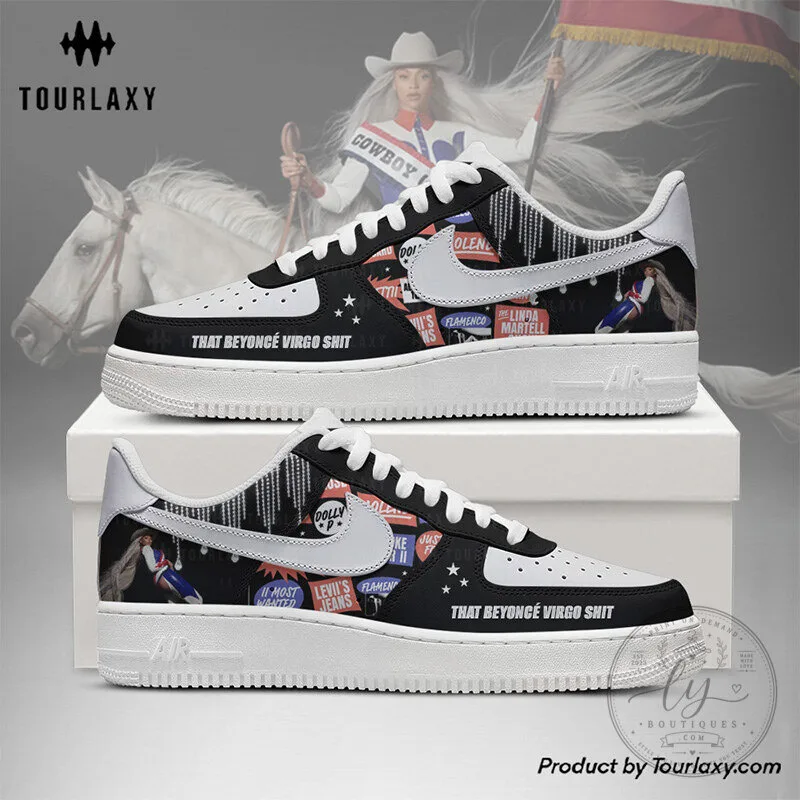 Beyoncé Cowboy Carter Album Art Black and White Athletic Shoes