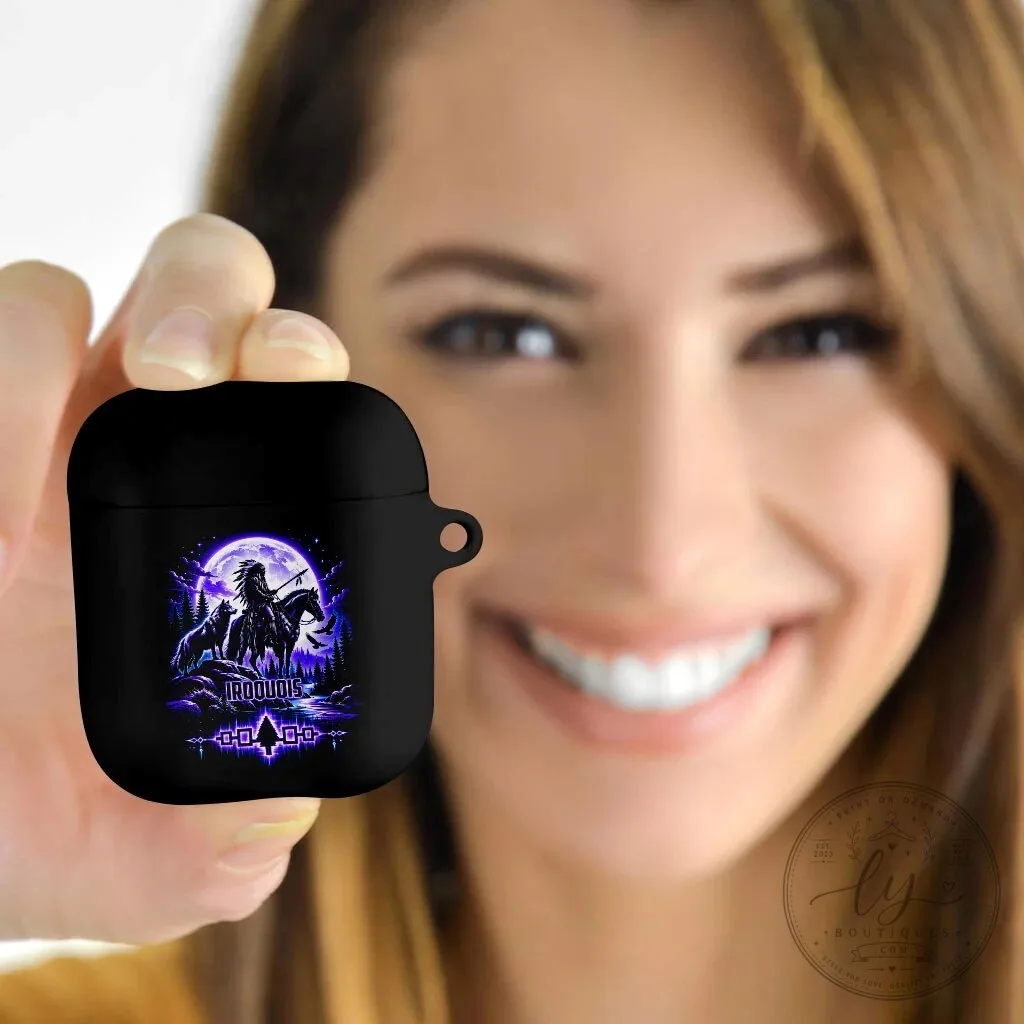 Iroquois Native American Warrior AirPods Case With Wolf And Moon Tribal Art 11 Iroquois Native American Warrior AirPods Case With Wolf And Moon Tribal Art